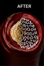 Tamper-evident indication visible after removing a bottle security seal