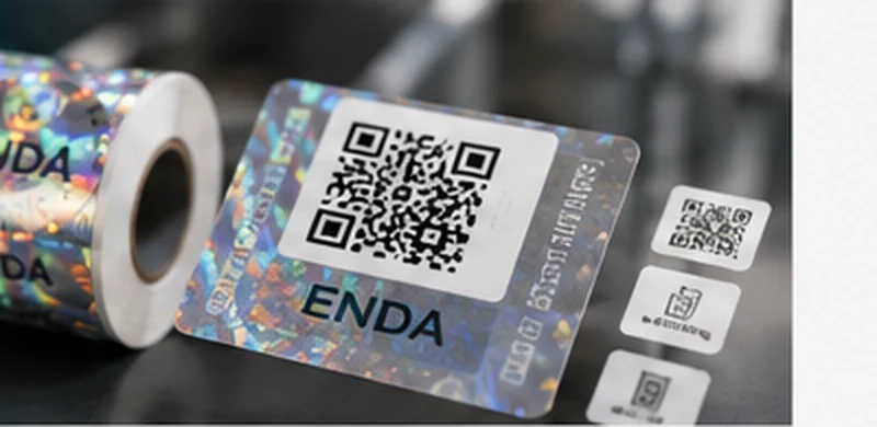 Holographic sample roll and QR security label samples prepared for evaluation