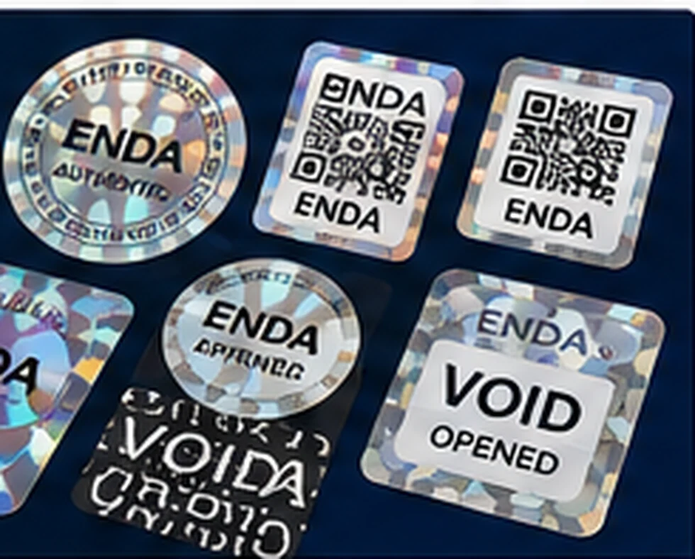 Set of custom security label styles including optical, QR and tamper-evident directions