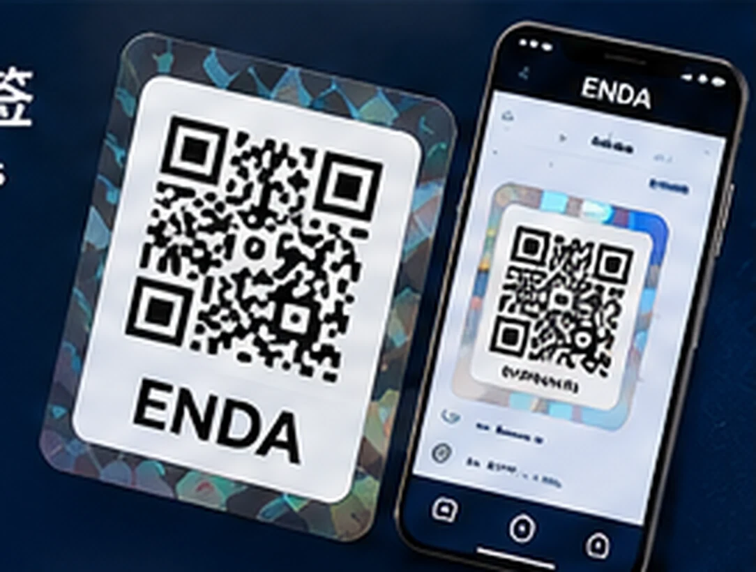 QR security label shown with a mobile scanning application visual