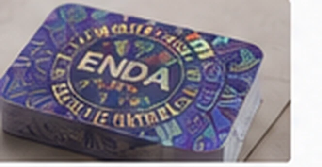 Holographic label on a branded package box