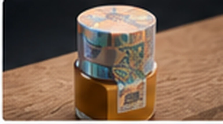 QR label on cylindrical product container