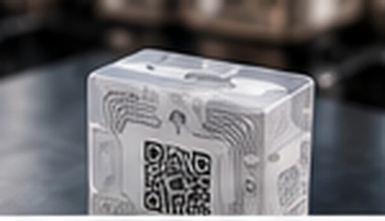 QR label placed on compact retail packaging
